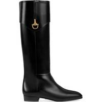 Gucci Women's Black Leather Knee High Boots