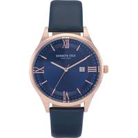 Studio Mens Rose Gold Watch With Leather Strap