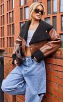 PrettyLittleThing Women's Tan Leather Jackets