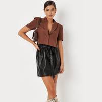 Missguided Women's Black Leather Skirts