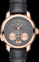 Montblanc Mens Rose Gold Watch With Black Leather Strap