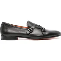 FARFETCH Santoni Men's Black Monk Shoes