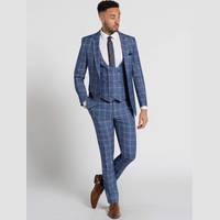 Slater Menswear Men's Blue Check Suits