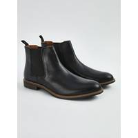 George at ASDA Men's Black Leather Chelsea Boots