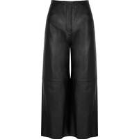 Harvey Nichols Women's Leather Wide Leg Trousers