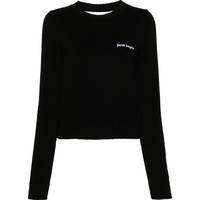 PALM ANGELS Women's Black Cropped Jumpers