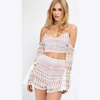 I Saw It First Crochet Crop Tops for Women