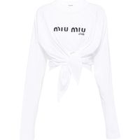 FARFETCH Women's White Long Sleeve Crop Tops