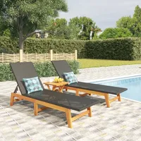 VidaXL Brown Rattan Sun Loungers