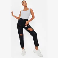 I Saw It First Women's Black Ripped Jeans