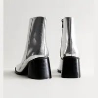 New Look Womens Silver Ankle Boots