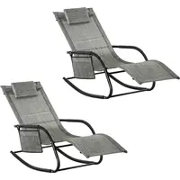 Outsunny Synthetic Mesh Fabric Sun Loungers