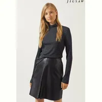 jigsaw leather wrap mini skirt