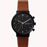 Skagen Mens Chronograph Watches With Leather Strap