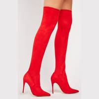 Everything5Pounds Women's Red Knee High Boots