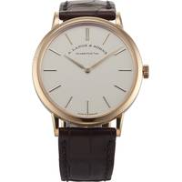 Goldsmiths Mens Rose Gold Watch With Leather Strap