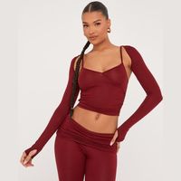 Ego Shoes Women's Red Crop Tops