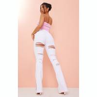 PrettyLittleThing Women's White High Waisted Jeans