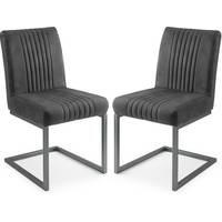 Furniture In Fashion Grey Leather Dining Chairs