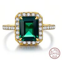 SHEIN Women's Emerald Rings