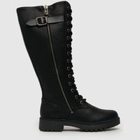 Schuh Women's Black Leather Knee High Boots