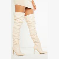PrettyLittleThing Women's Leather Thigh High Boots