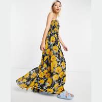 Free People floral ankle tie detail jumpsuit in black