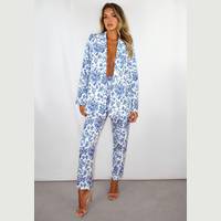 Missguided Women's High Waisted Floral Trousers