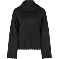 Wolf & Badger Women's Black Roll Neck Jumpers