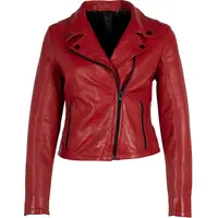 Wolf & Badger Women's Red Leather Jackets