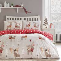 W260cm x L220cm W50cm x L75cm Red Duvet Cover Super King Fusion Two Pillow Case 100/% Brushed Cotton