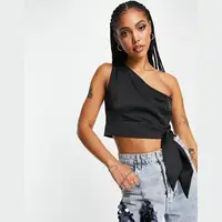 Lola May Women's Satin Crop Tops