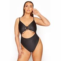 Yours Clothing Women's black plus size swimsuits