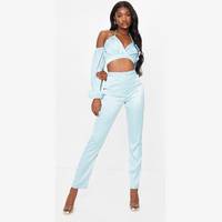 PrettyLittleThing Women's High Waisted Satin Trousers