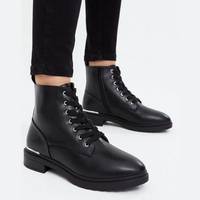 New Look Women's Leather Lace Up Boots