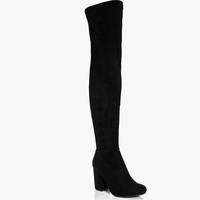 boohoo Women's Black Thigh High Boots