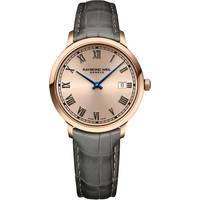 First Class Watches Mens Rose Gold Watch With Leather Strap