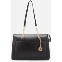 The Hut Women's Black Leather Tote Bags
