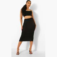boohoo Women's Black Knit Midi Skirts
