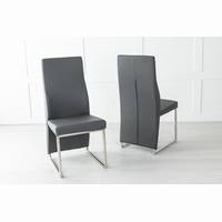 Urban Deco Grey Leather Dining Chairs