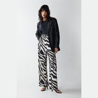 Warehouse Women's Wide Leg Patterned Trousers