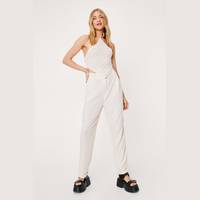 NASTY GAL Women's High Waisted Leather Trousers
