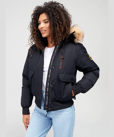 Zavetti Canada Gabellia Bomber Jacket - Black | DealDoodle