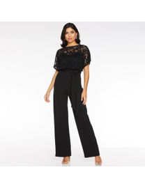 Quiz black lace jumpsuit online