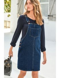 Shop Next Women s Denim Pinafore Dresses DealDoodle