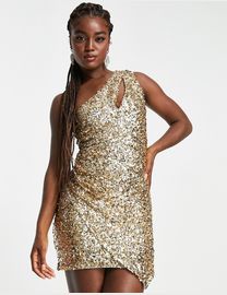 Forever new sequin flippy hem mini dress in silver hotsell