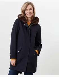 Joules aspen faux fur waterproof cotton parka best sale