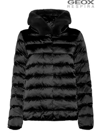 Geox chloo black down jacket best sale