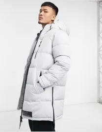 Shop Bershka Men s Longline Puffer Jackets up to 35 Off DealDoodle