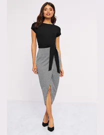 Lipsy wrap self tie midi dress hotsell